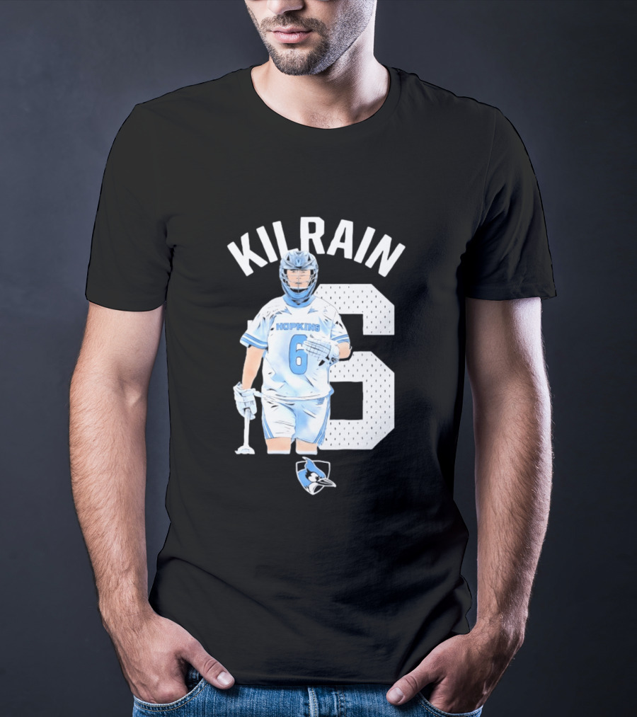 Kilrain 6 Hopkins Lacrosse Player With Blue Jay T-Shirt