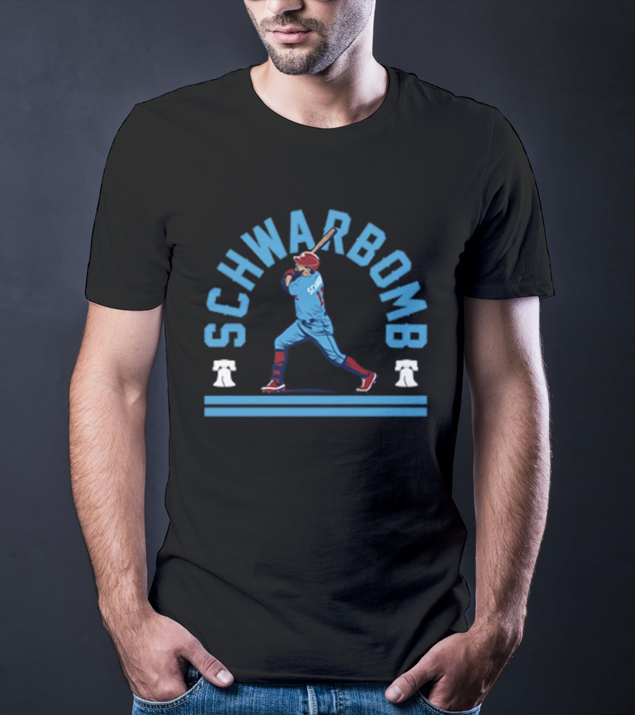 Schwarbomb Philadelphia Baseball Skyline Swing T-Shirt