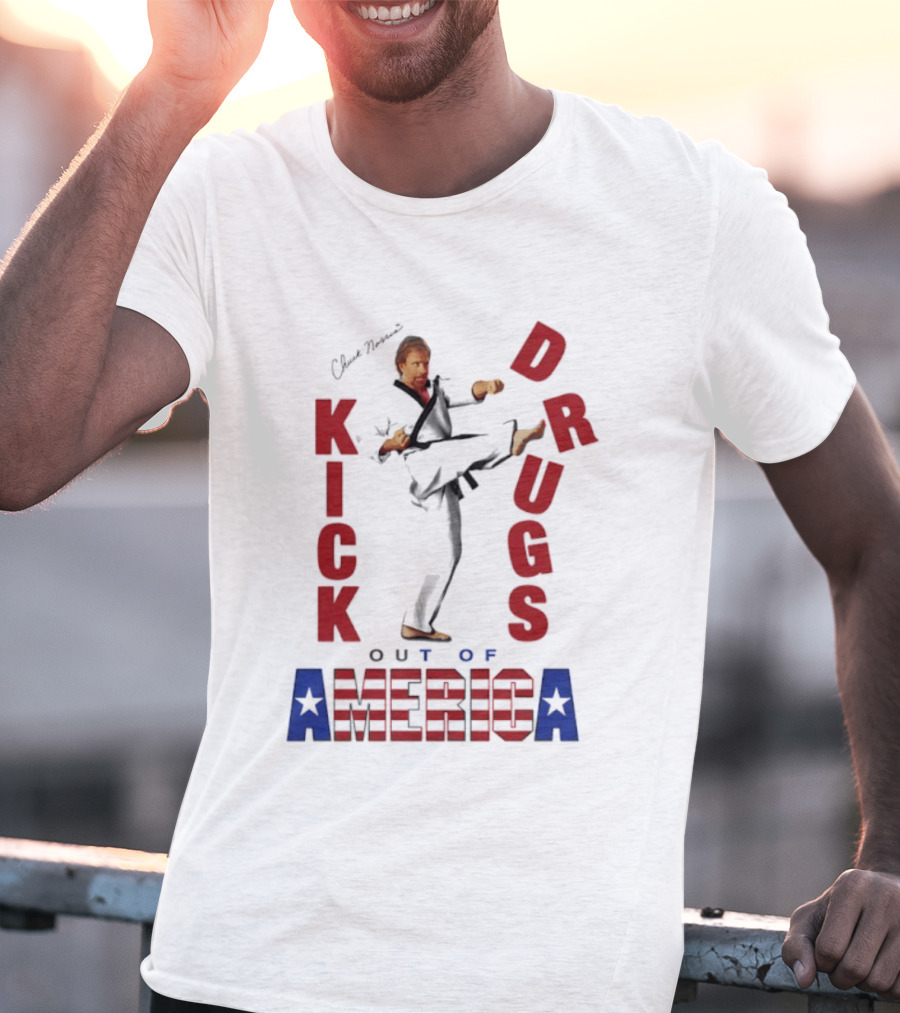Chuck Norris Kick Drugs Out Of America T-Shirt