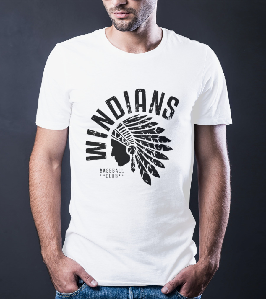 Cleveland Indians Guardians Windians Baseball Club Retro Headdress T-Shirt
