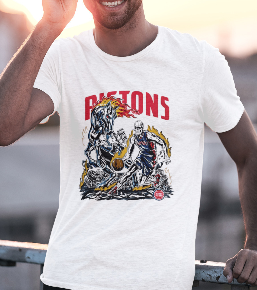 Pistons Warren Lotas 2026 Basketball Flames T-Shirt