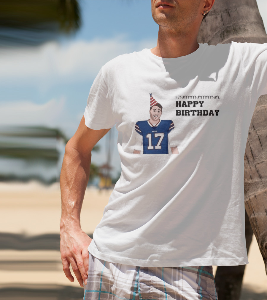Happy 30th Birthday Josh Allen 17 Bills T-Shirt