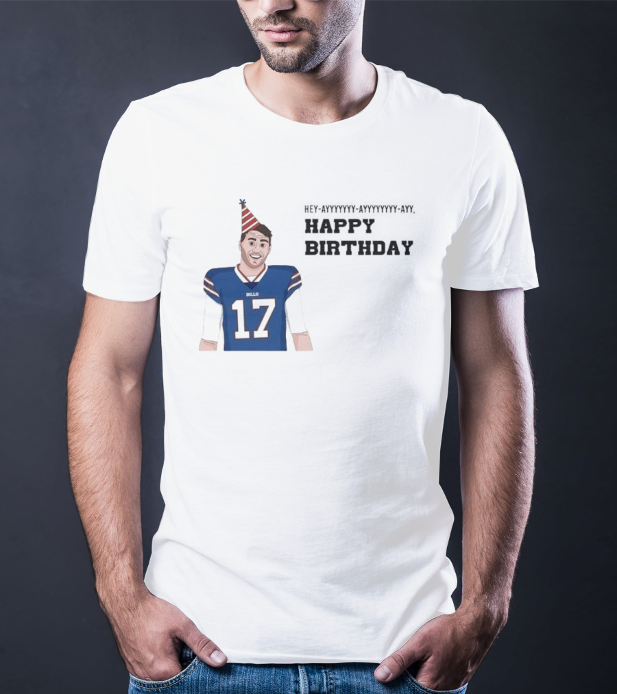 Happy 30th Birthday Josh Allen 17 Bills T-Shirt