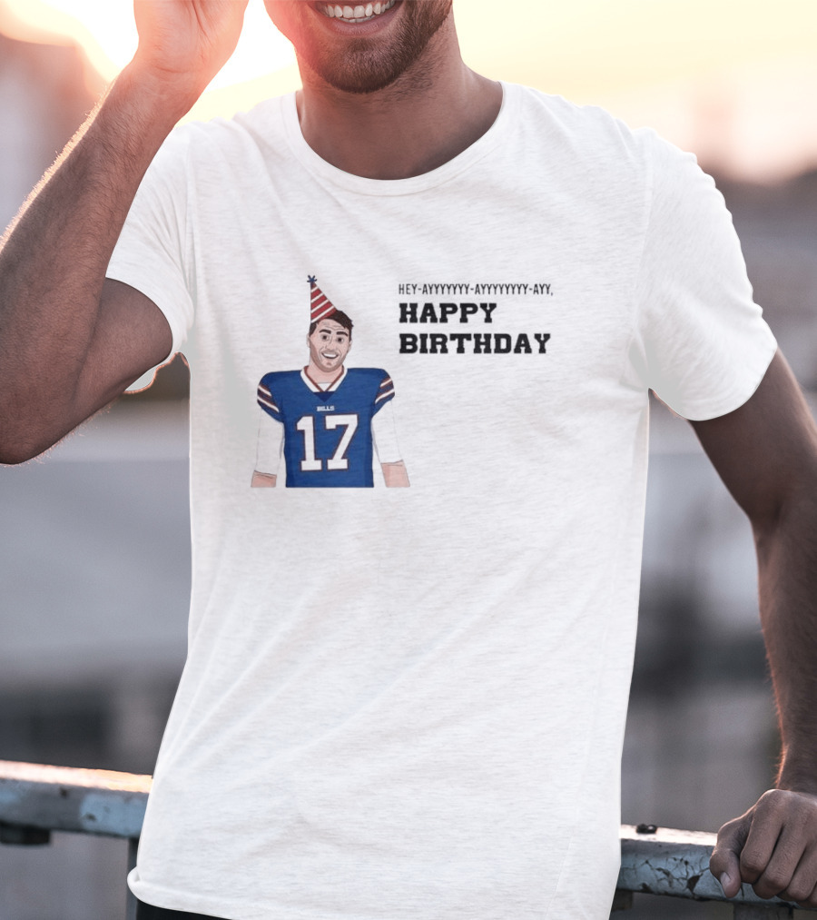 Happy 30th Birthday Josh Allen 17 Bills T-Shirt