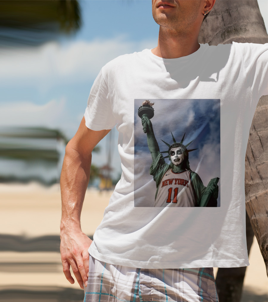 New York 11 Statue Of Liberty Joker Mashup T-Shirt