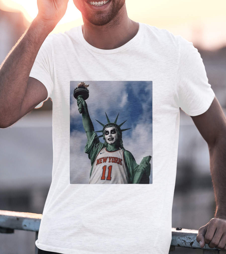 New York 11 Statue Of Liberty Joker Mashup T-Shirt