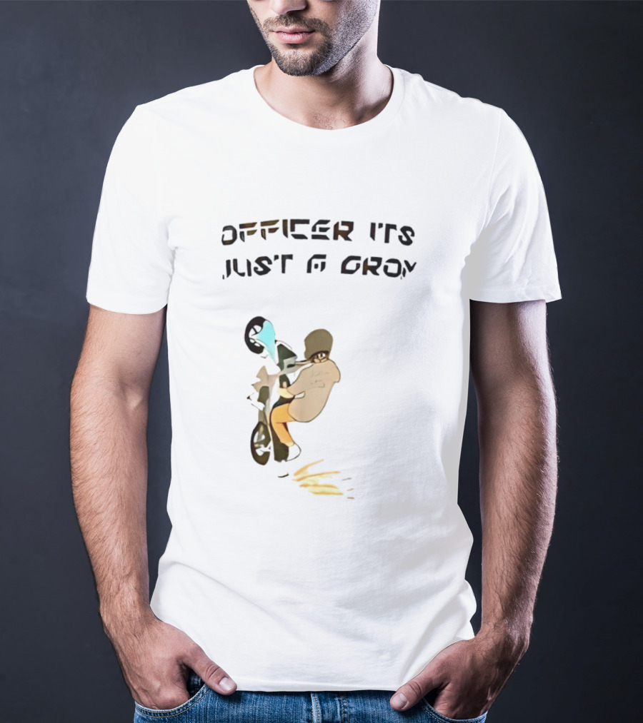 Officer It's Just A Grom Motorcycle Stunt Racing T-Shirt