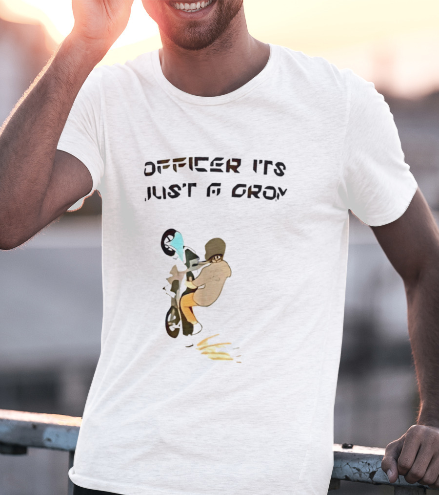 Officer It's Just A Grom Motorcycle Stunt Racing T-Shirt