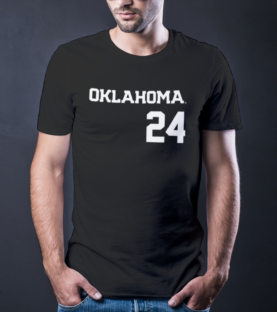 Oklahoma 24 Audrey Lowry Sooners Softball Name And Number Two Sided T-Shirt