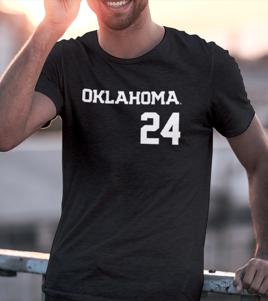 Oklahoma 24 Audrey Lowry Sooners Softball Name And Number Two Sided T-Shirt