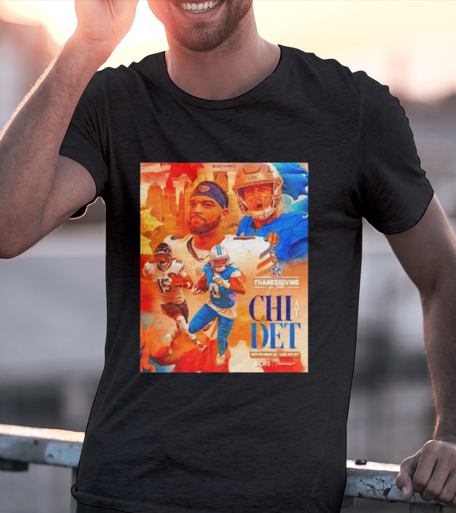 NFL Thanksgiving Day Game Chicago Bears Vs Detroit Lions Nov 26 CBS Sports T-Shirt