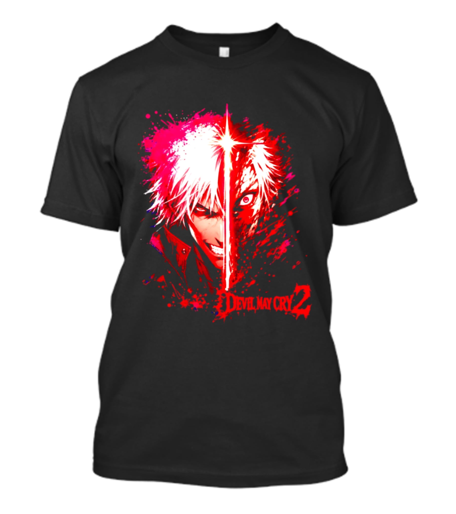 Devil May Cry 2 Dante Half Face Split T-Shirt