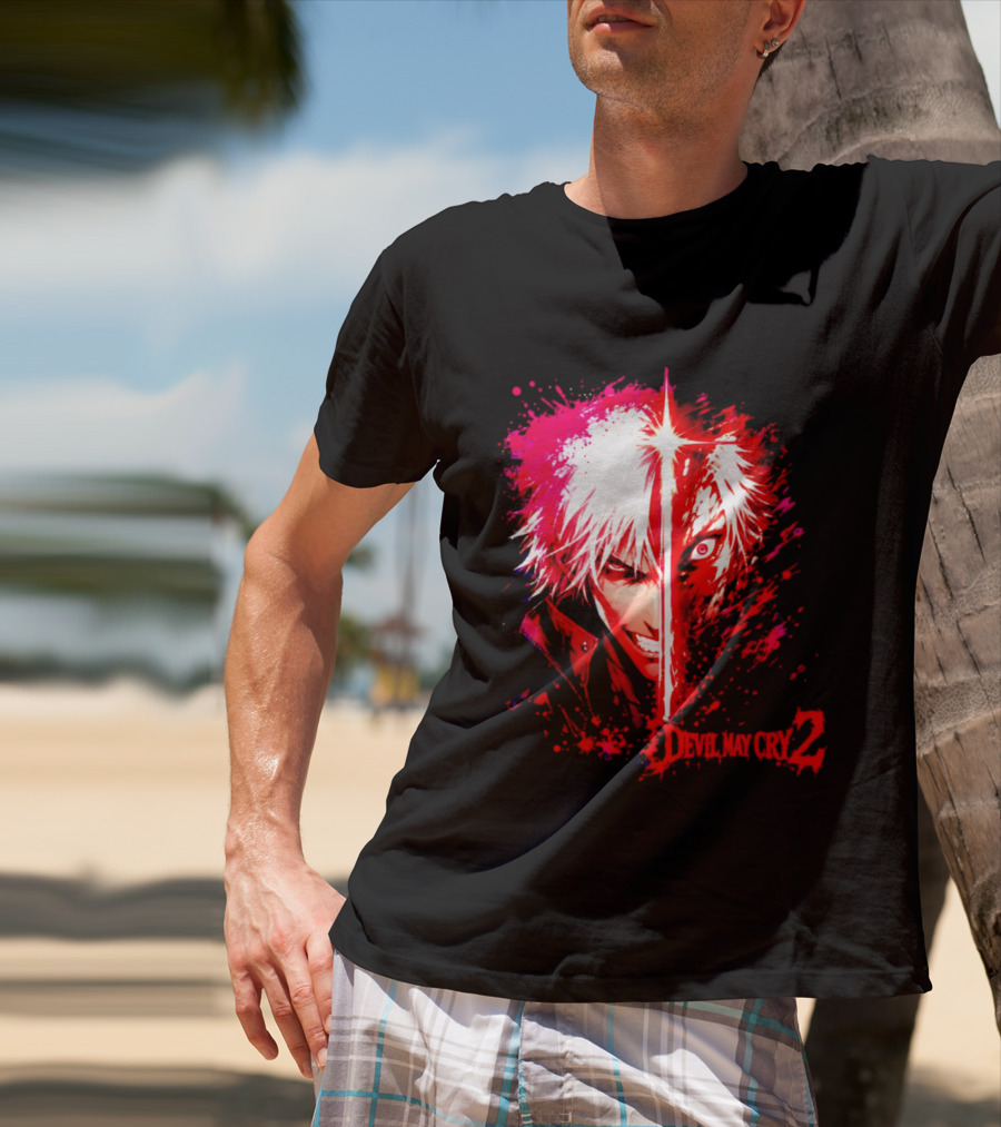 Devil May Cry 2 Dante Half Face Split T-Shirt