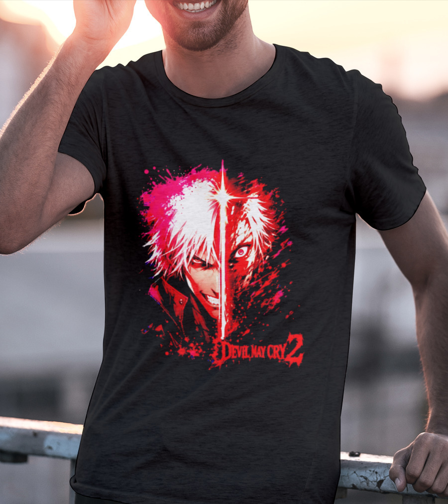 Devil May Cry 2 Dante Half Face Split T-Shirt