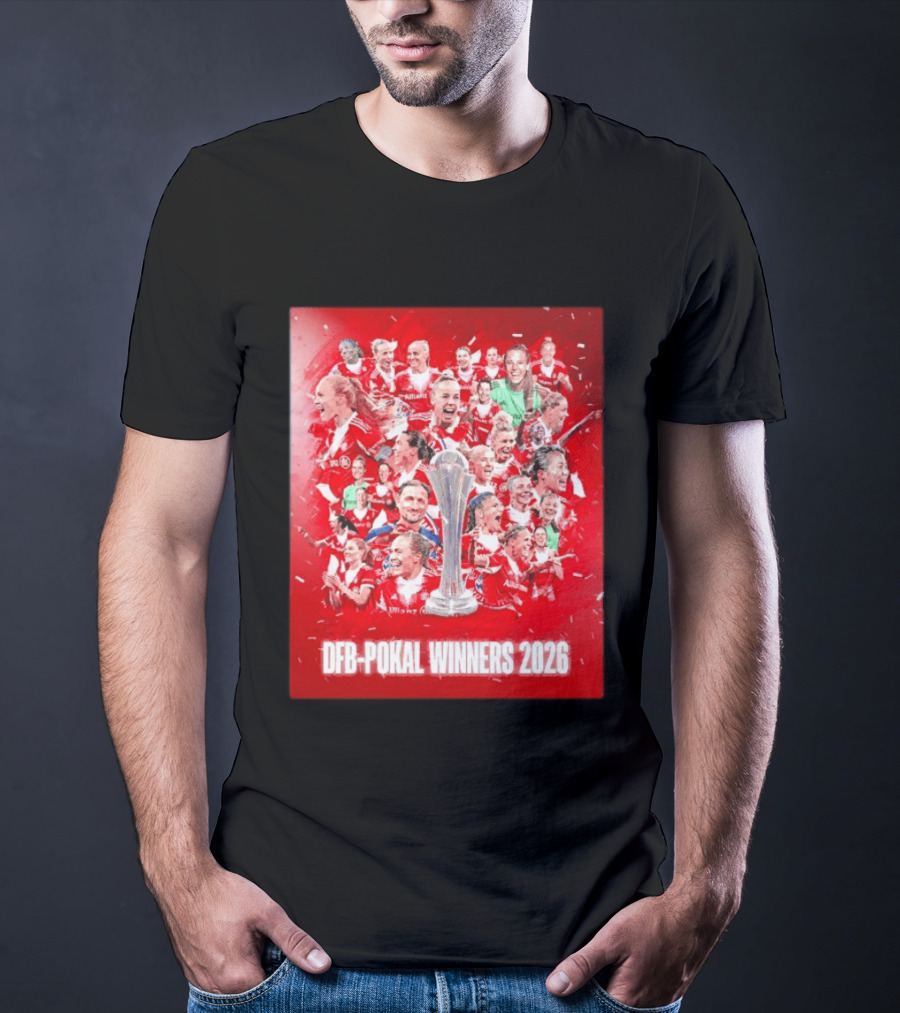 FC Bayern Frauen DFB Pokal Winners 2026 Celebration Montage T-Shirt