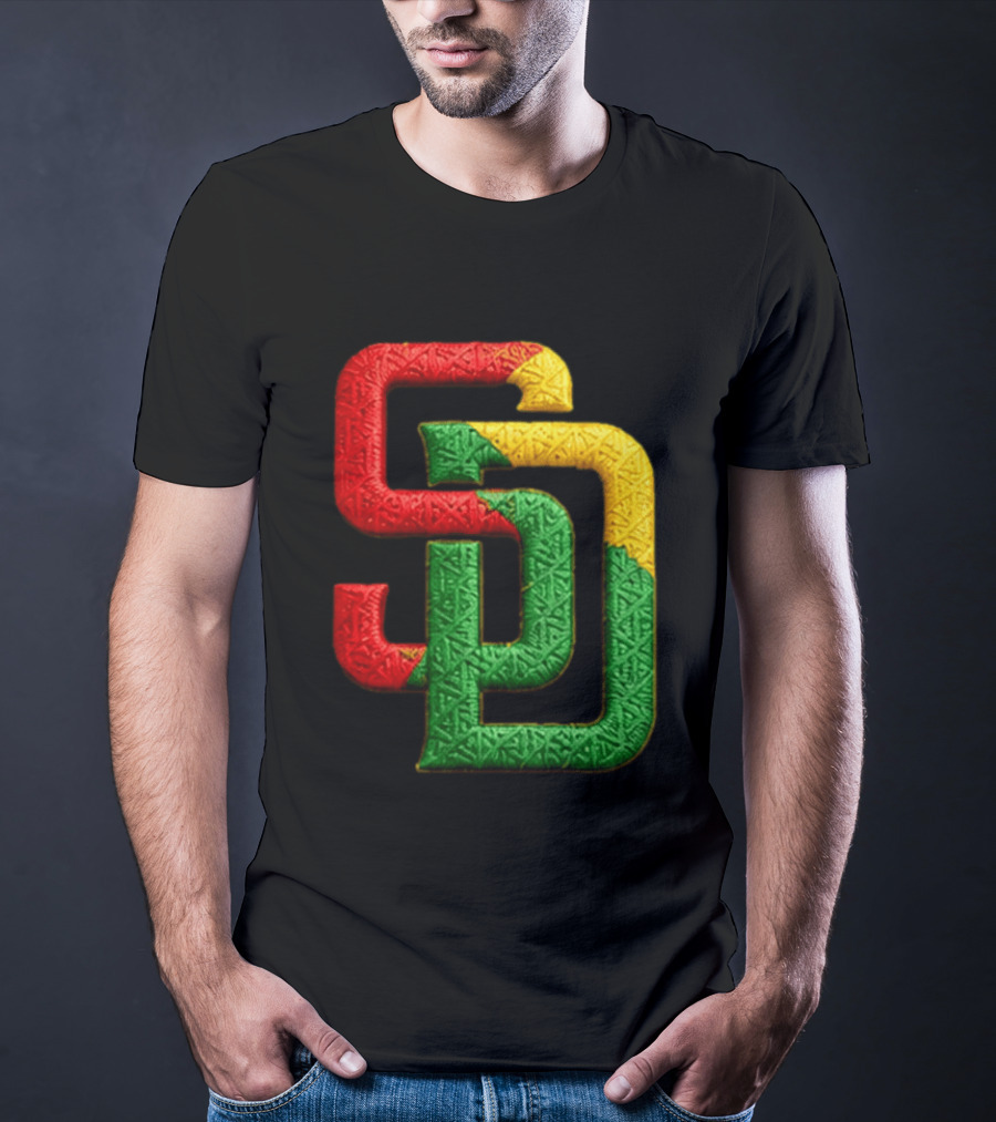 Padres African American Heritage 2026 Giveaway SD Red Gold Green T-Shirt