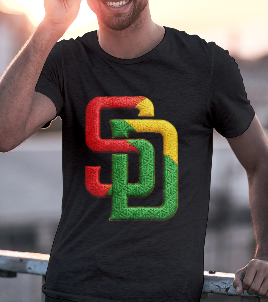 Padres African American Heritage 2026 Giveaway SD Red Gold Green T-Shirt