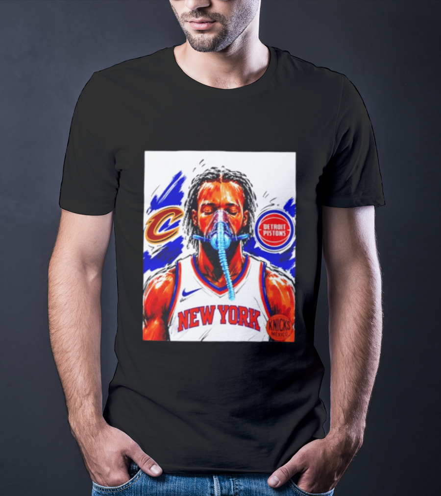 New York Knicks Jalen Brunson Vs Detroit Pistons Cleveland Cavaliers Matchup Knicks Mexico T-Shirt