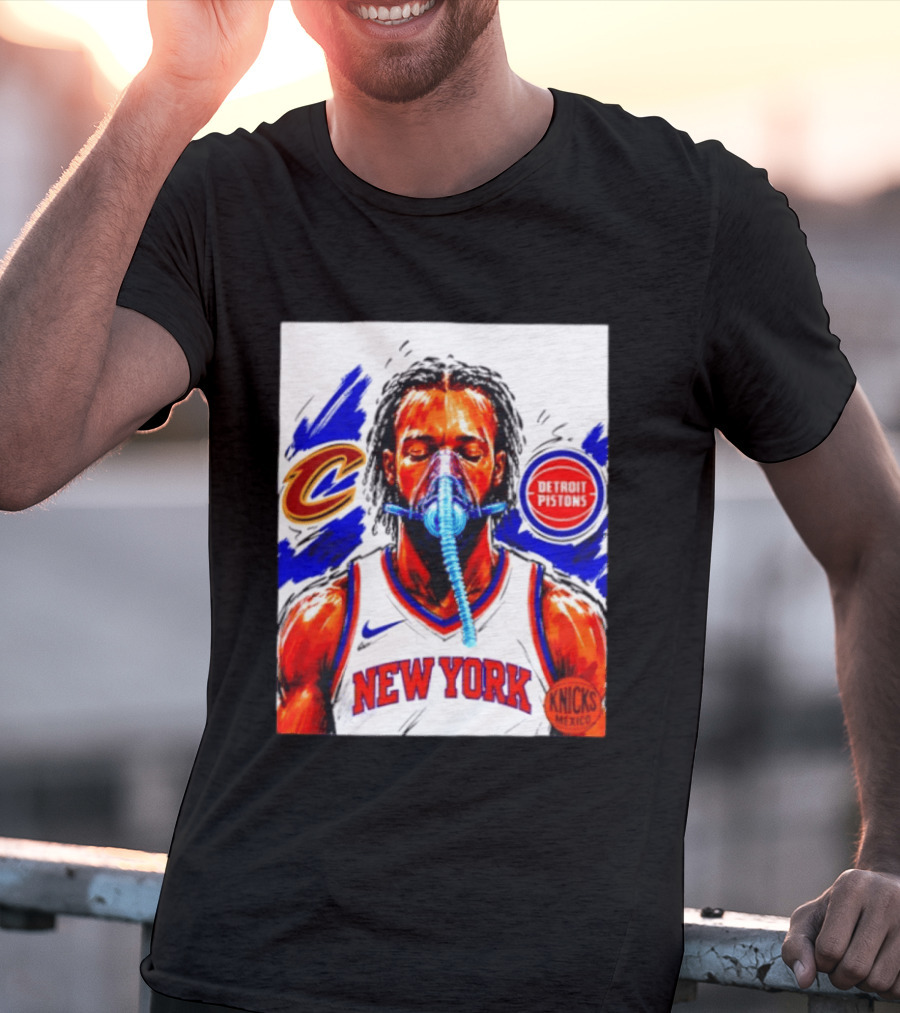 New York Knicks Jalen Brunson Vs Detroit Pistons Cleveland Cavaliers Matchup Knicks Mexico T-Shirt
