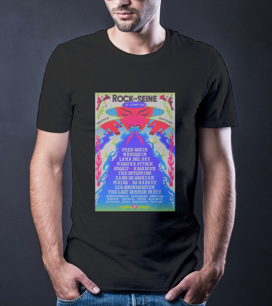 ROCK EN SEINE 2026 Program Domaine De Saint Cloud Lana Del Rey LCD Soundsystem T-Shirt
