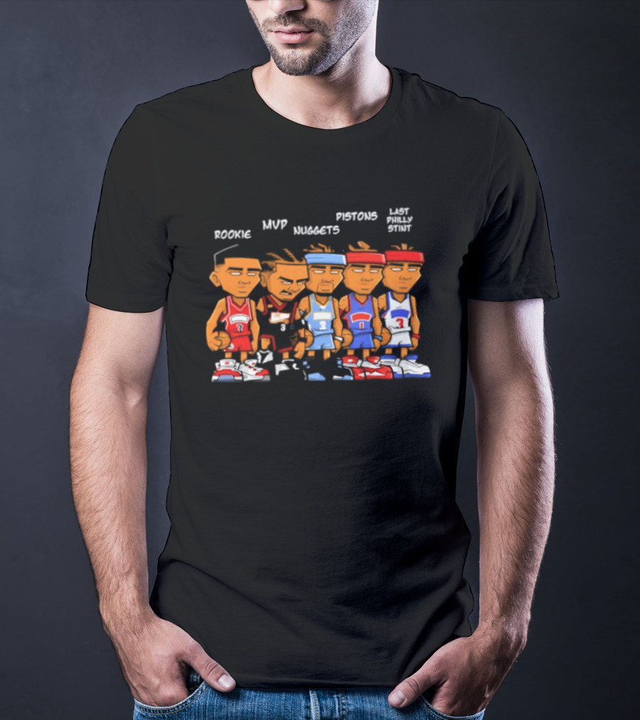 Rookie MVP Nuggets Pistons Last Philly Stint Iverson Career T-Shirt