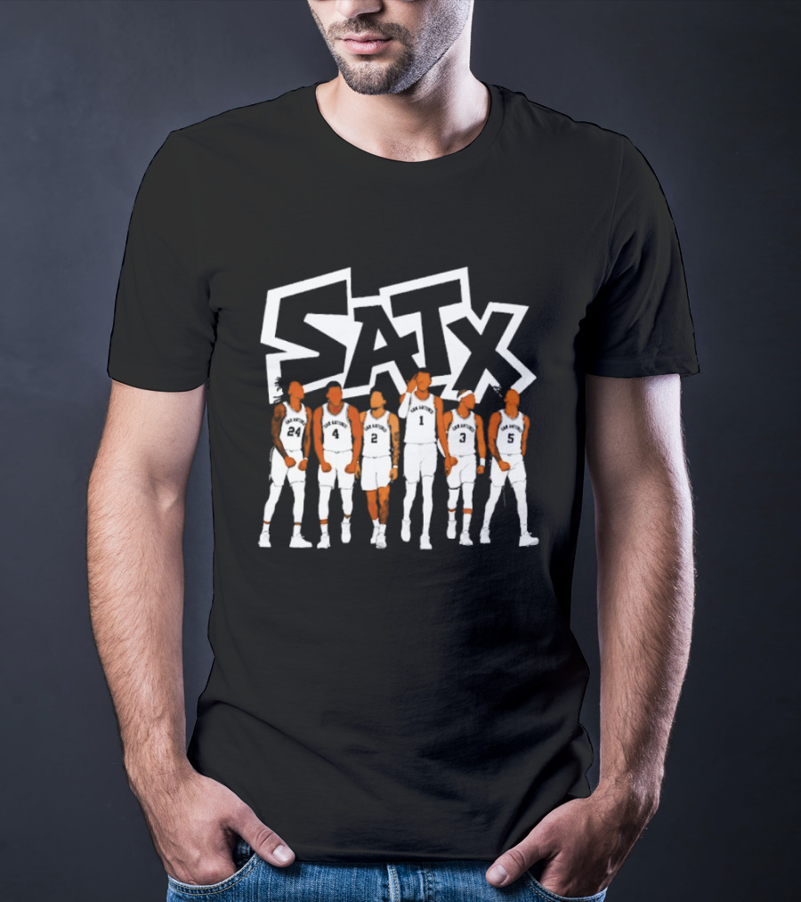 SATX San Antonio Spurs Basketball Players Team Sports T-Shirt