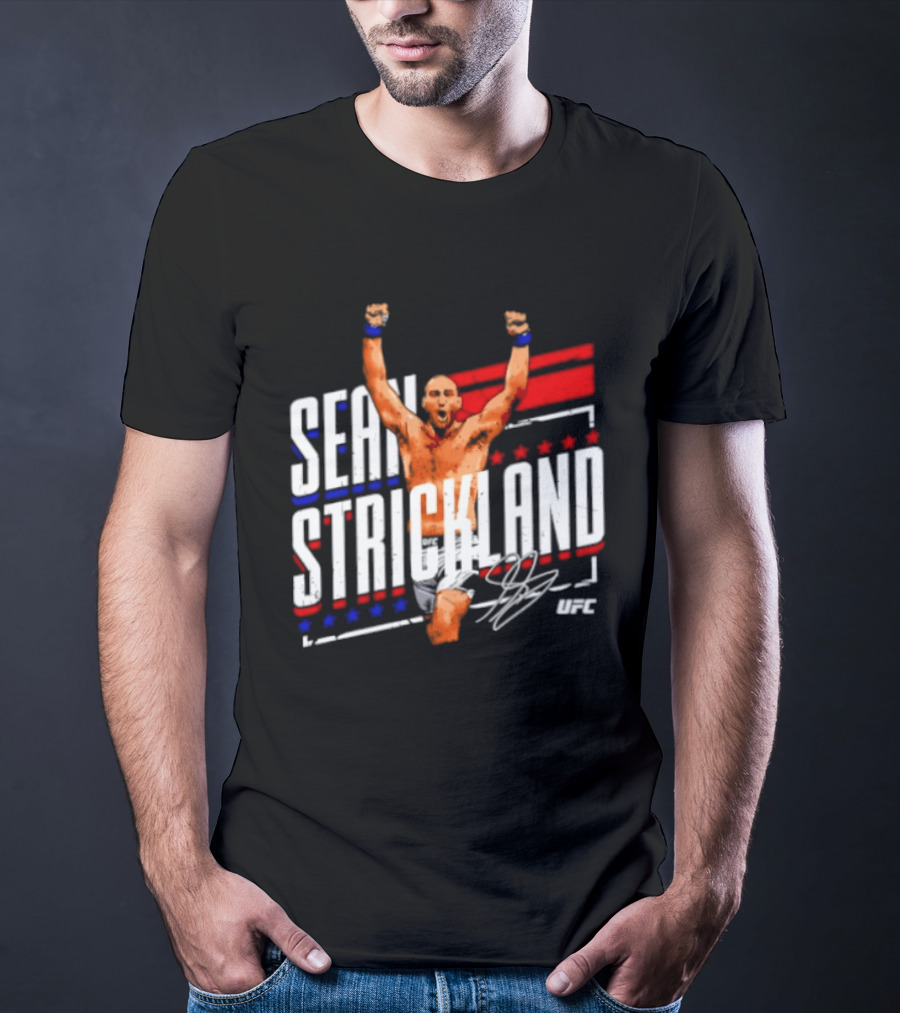Sean Strickland UFC Fighter Star Signature Graphic UFC T-Shirt
