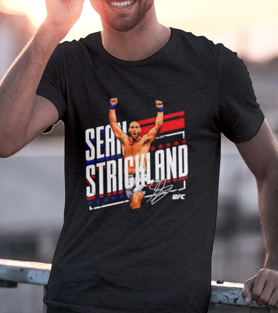 Sean Strickland UFC Fighter Star Signature Graphic UFC T-Shirt