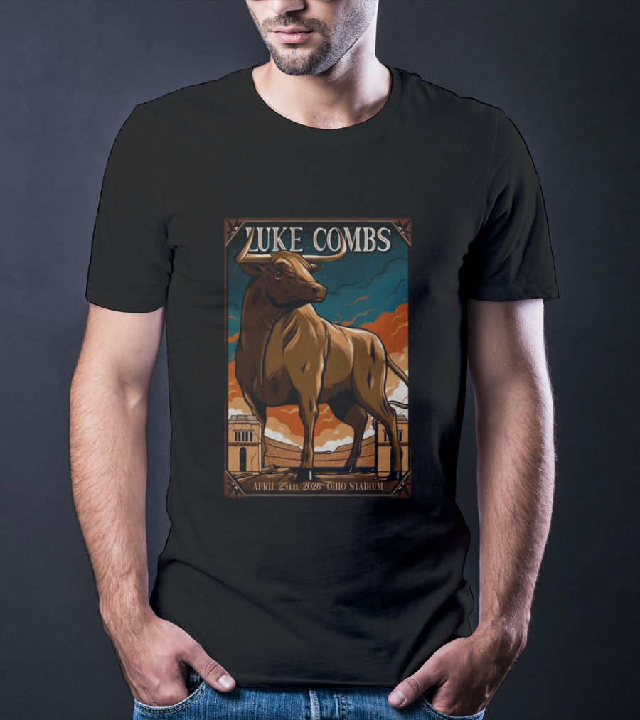 Luke Combs Ohio Stadium April 25 2026 Bull T-Shirt
