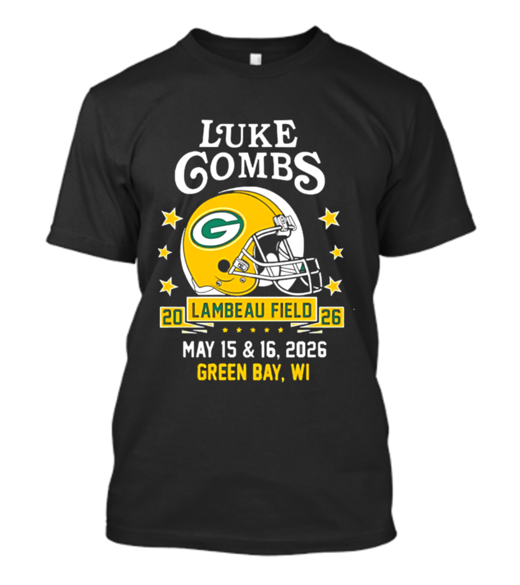 Luke Combs Green Bay Packers Tour 2026 Lambeau Field May 15 16 Green Bay WI T-Shirt