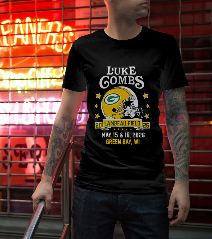 Luke Combs Green Bay Packers Tour 2026 Lambeau Field May 15 16 Green Bay WI T-Shirt