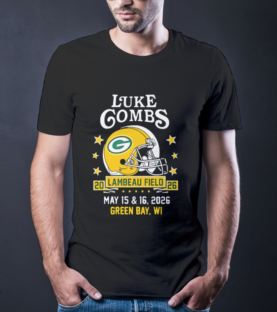 Luke Combs Green Bay Packers Tour 2026 Lambeau Field May 15 16 Green Bay WI T-Shirt