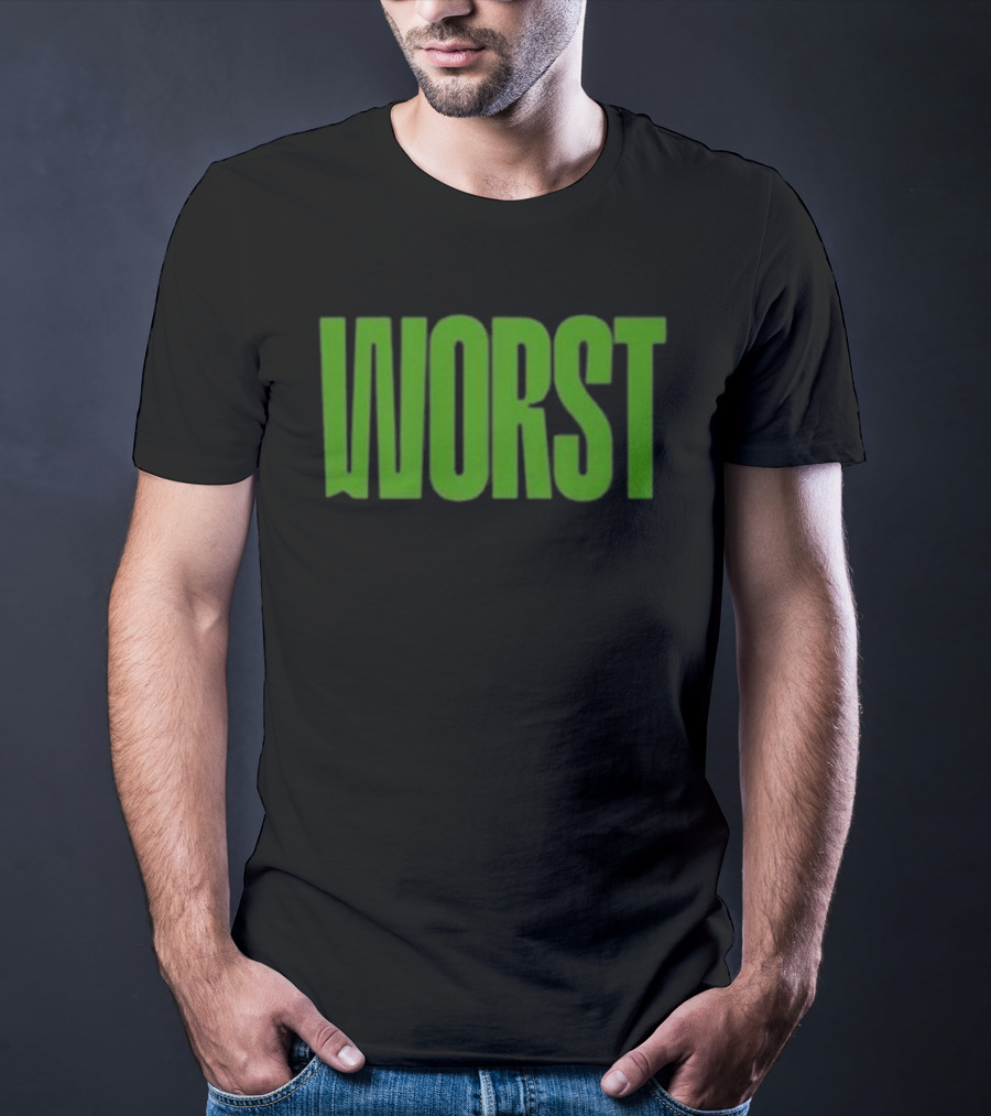 Mercha Worst Grn Text Bold Green T-Shirt