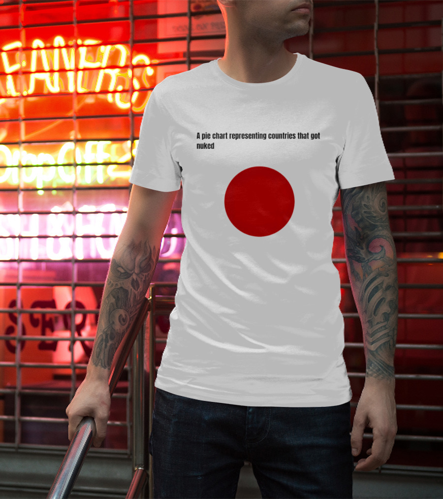 A Pie Chart Representing Countries That Got Nuked Red Circle T-Shirt