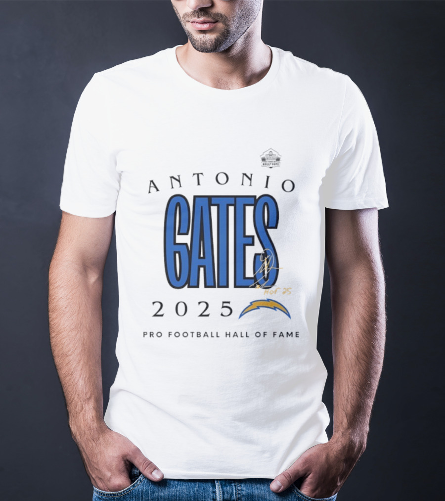 Antonio Gates Los Angeles Chargers Pro Football Hall Of Fame 2025 T-Shirt
