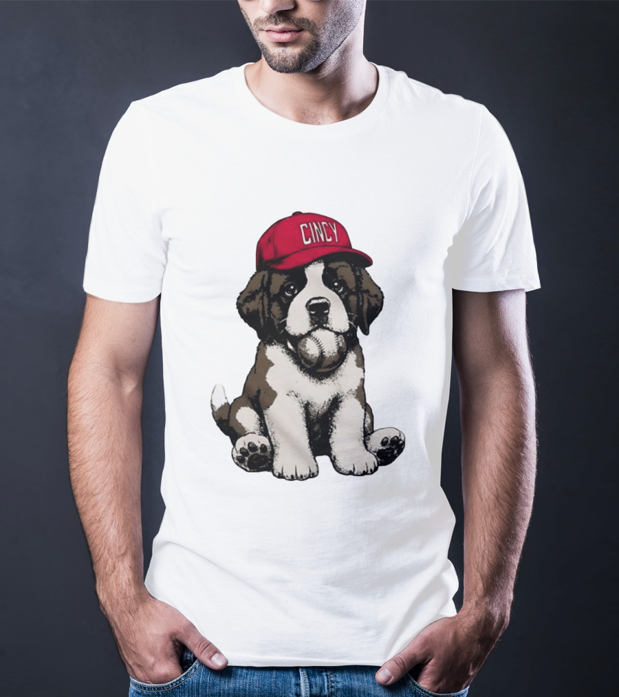 Cincinnati Reds Cincy Puppy Baseball Hat T-Shirt