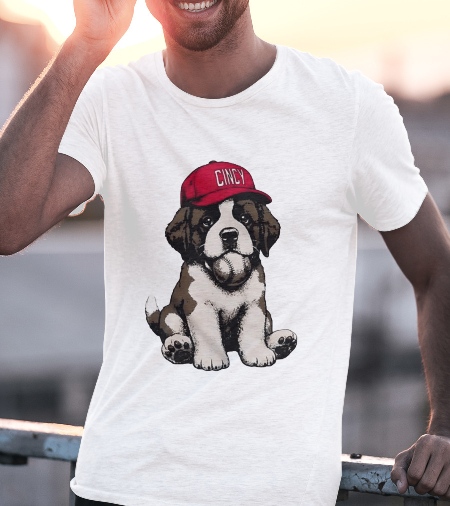 Cincinnati Reds Cincy Puppy Baseball Hat T-Shirt