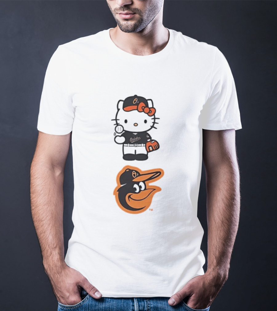 Hello Kitty Baltimore Orioles Baseball Fan Merchandise T-Shirt
