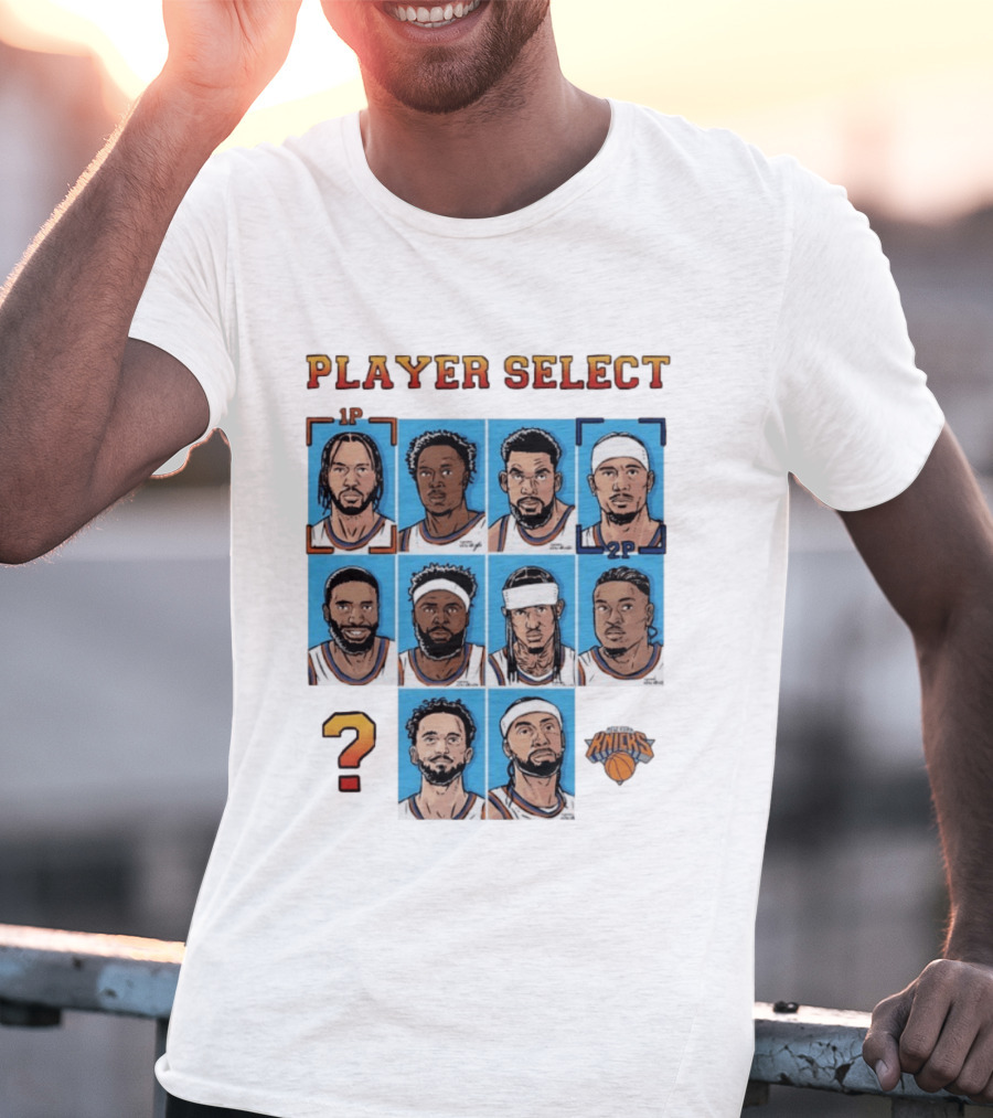 New York Knicks Player Select Collage With Iconic Team Logo And Player Portraits T-Shirt