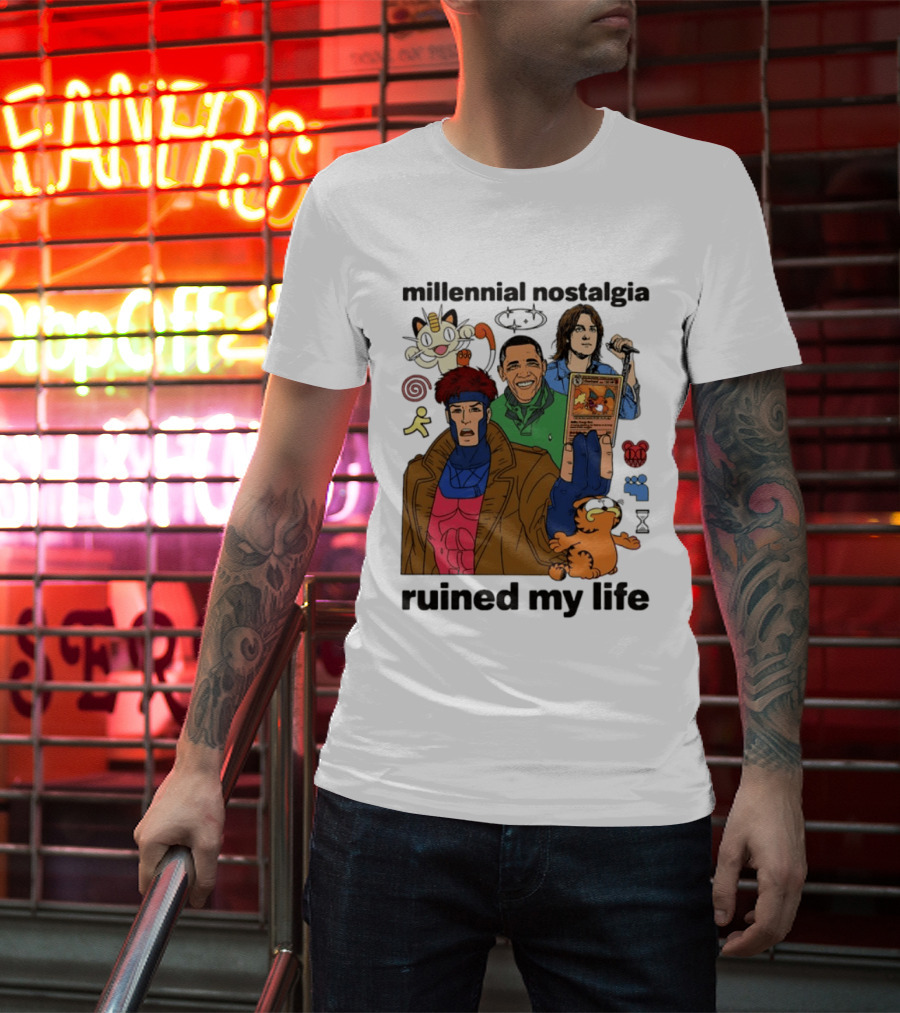 Millennial Nostalgia Obama Gambit Pokémon Yu Gi Oh Ruined My Life T-Shirt