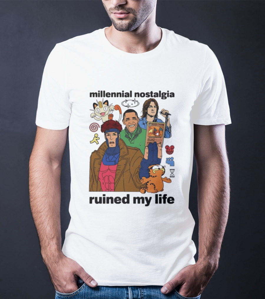 Millennial Nostalgia Obama Gambit Pokémon Yu Gi Oh Ruined My Life T-Shirt