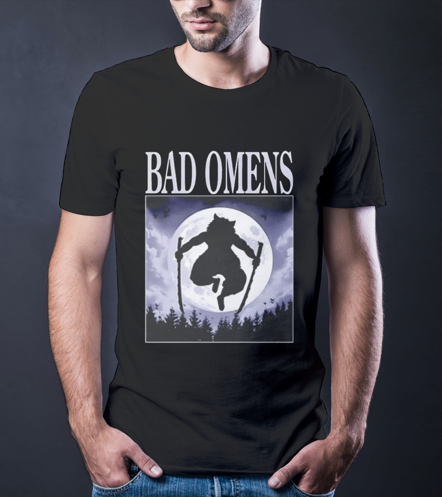 Bad Omens Demon Slayer Moonlit Warrior Scene T-Shirt