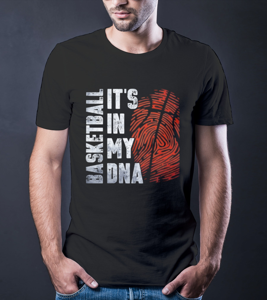 Basketball It's In My DNA Fingerprint T-Shirt