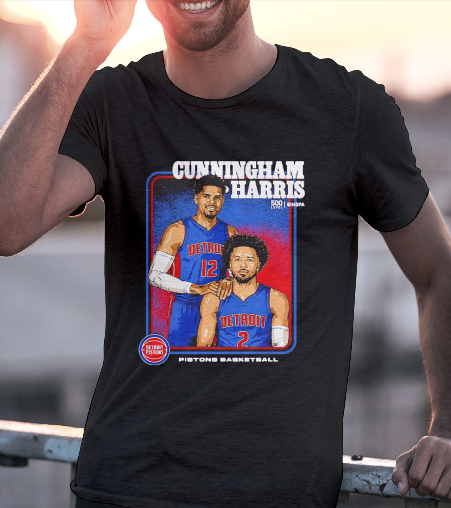 Cunningham Harris 500 Level Onepa Detroit Pistons Basketball T-Shirt