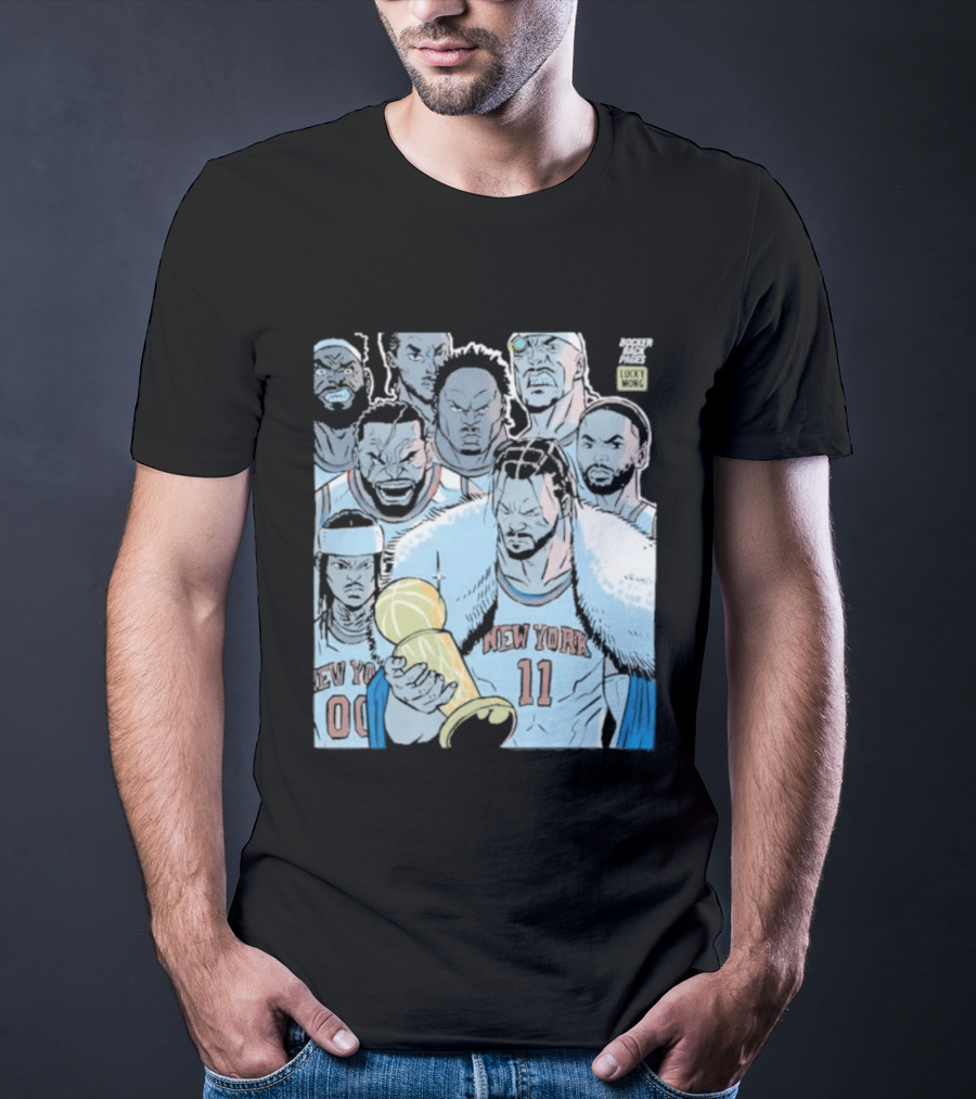 New York Knicks Anime Basketball Players 2026 Championship Trophy T-Shirt