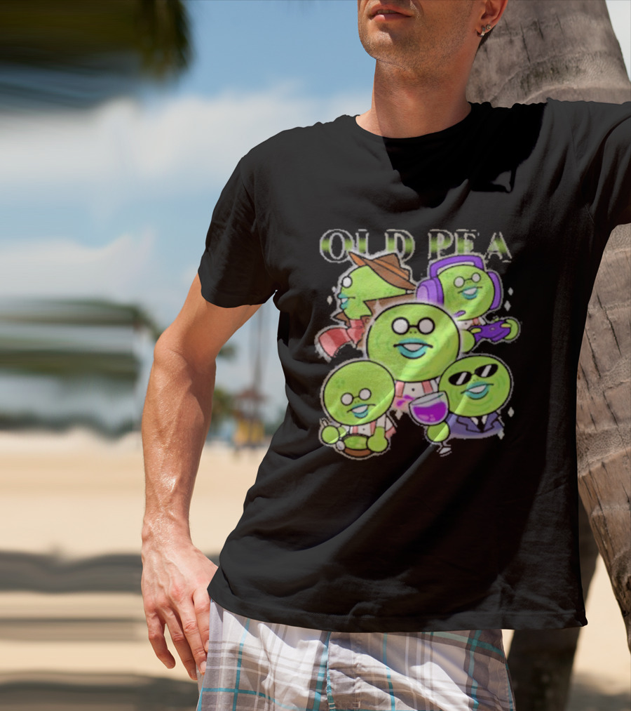 Chikn Nuggit Old Pea Glam Cartoon Characters With Sunglasses And Headphones T-Shirt
