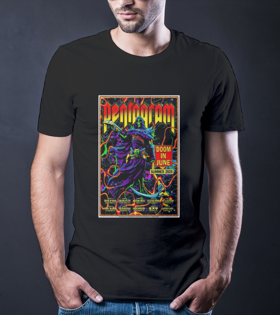 Pentagram Doom In June Summer 2026 Tour House Of Rock Chelsea's Live Brass T-Shirt