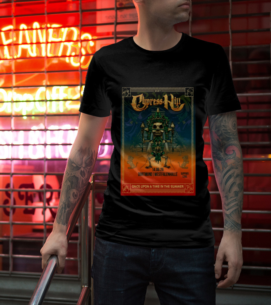 Cypress Hill XXXV Dortmund Westfalenhalle 14.06.26 Support E7hel Once Upon A Time In The Summer Skeleton Warrior T-Shirt