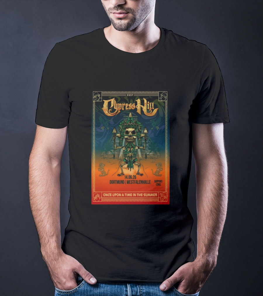 Cypress Hill XXXV Dortmund Westfalenhalle 14.06.26 Support E7hel Once Upon A Time In The Summer Skeleton Warrior T-Shirt