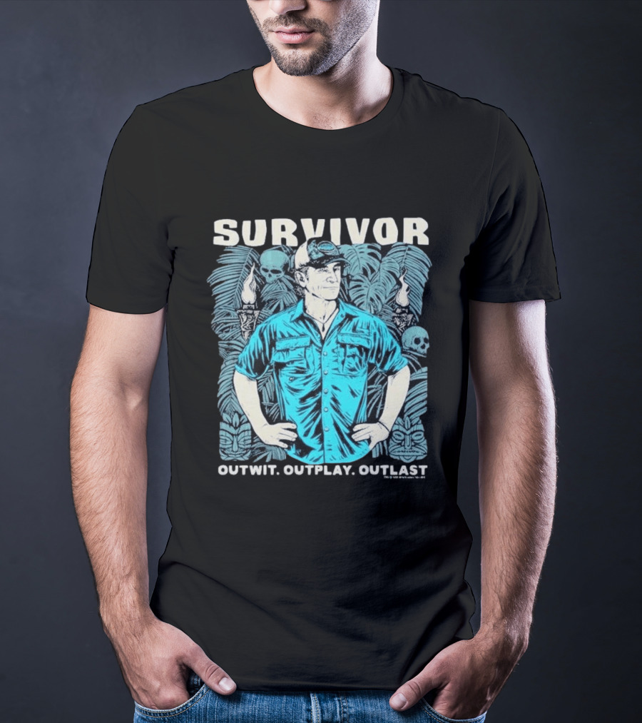 Survivor Jeff Outwit Outplay Outlast Tropical Island Adventure T-Shirt